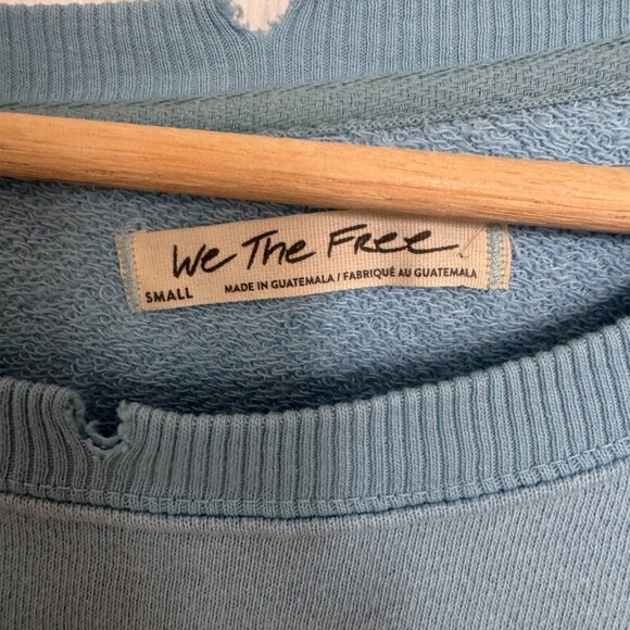 Free People Light Blue Crew Neck Sweater - Picture 3 of 3